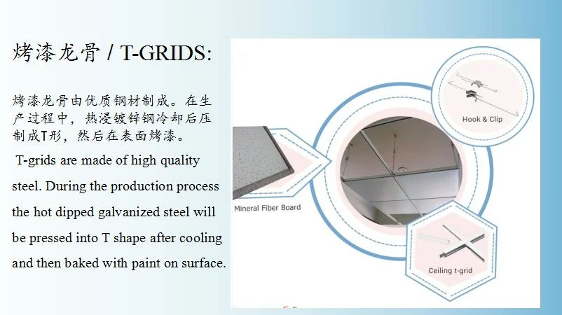 Suspended Galvanized Ceiling T Grid False Ceiling, Tbar Components Keel/Iron Net for Gypsum